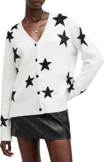 Starlet Brushed Jacquard Alpaca & Merino Wool Blend Cardigan
