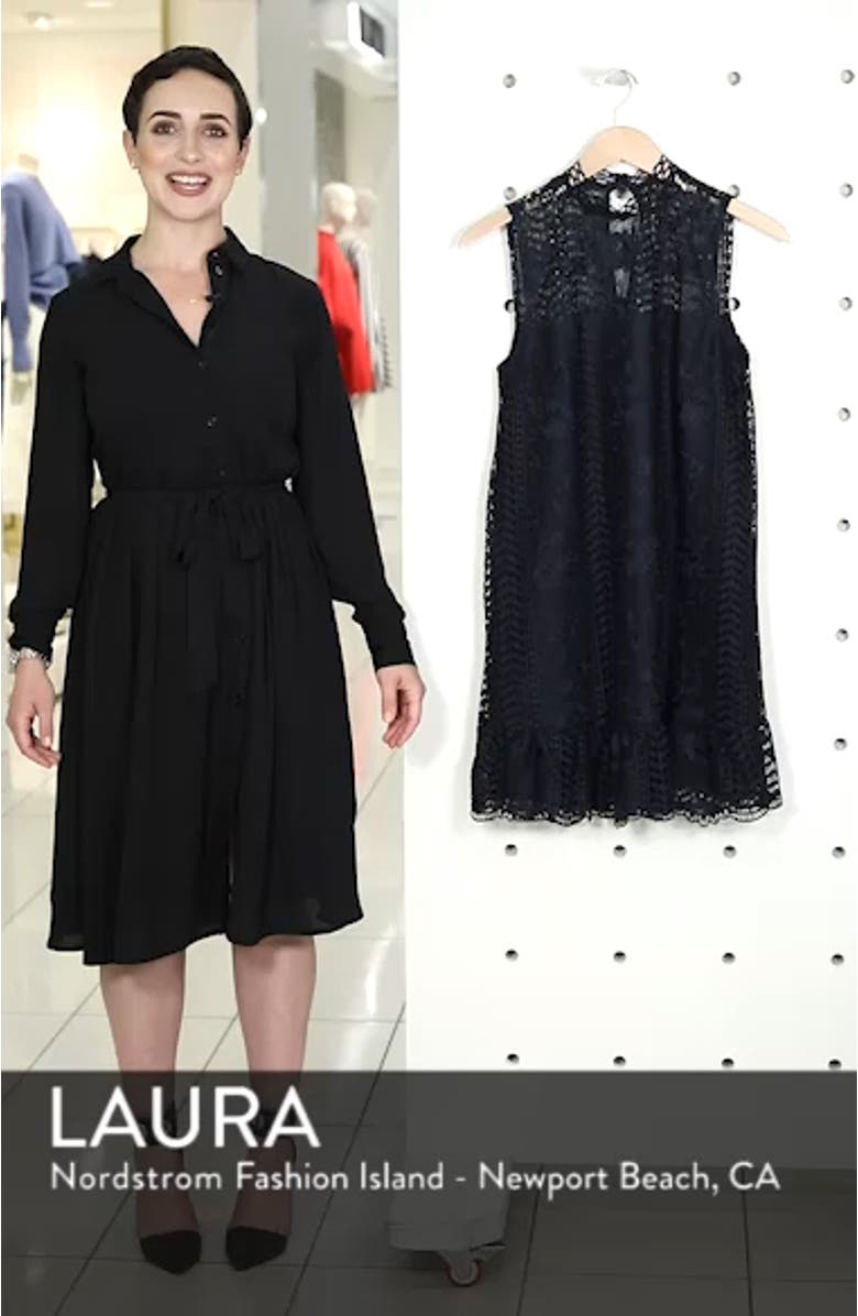 BB Dakota Sheri Mock Neck Sleeveless Lace Mini Shift Dress, sales video thumbnail