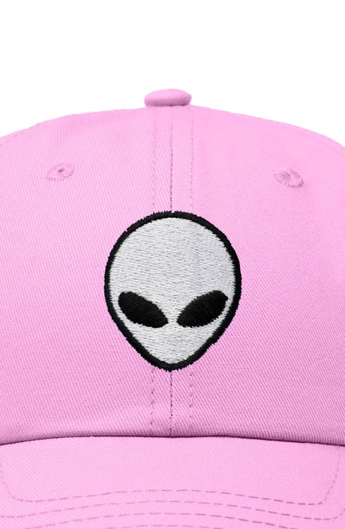 Dalix Alien Embroidered Classic Dad Cap In Light Pink