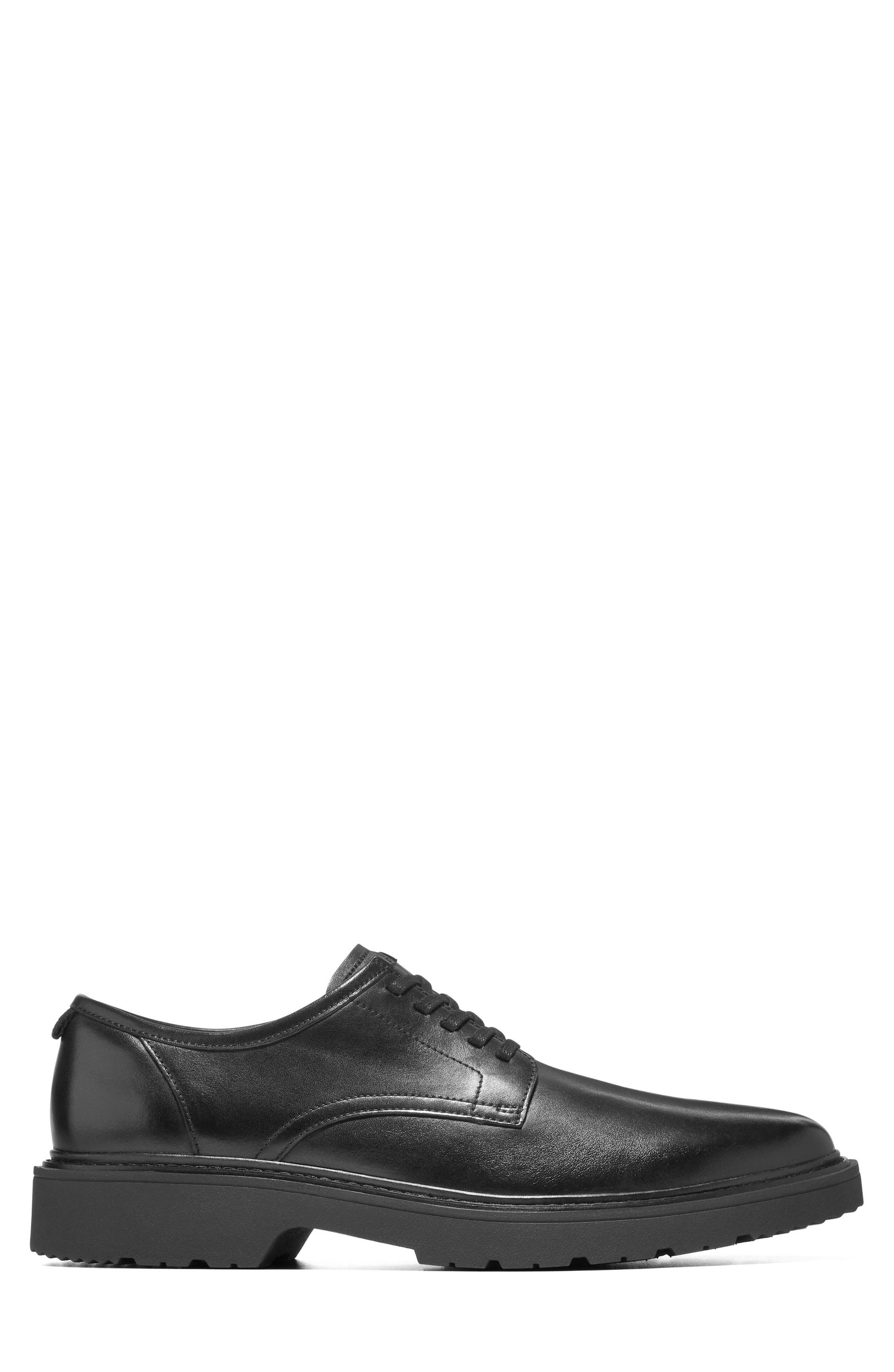 Broome Grand Lug Sole Plain Toe Oxford, Alternate, color, BLACK / BLACK