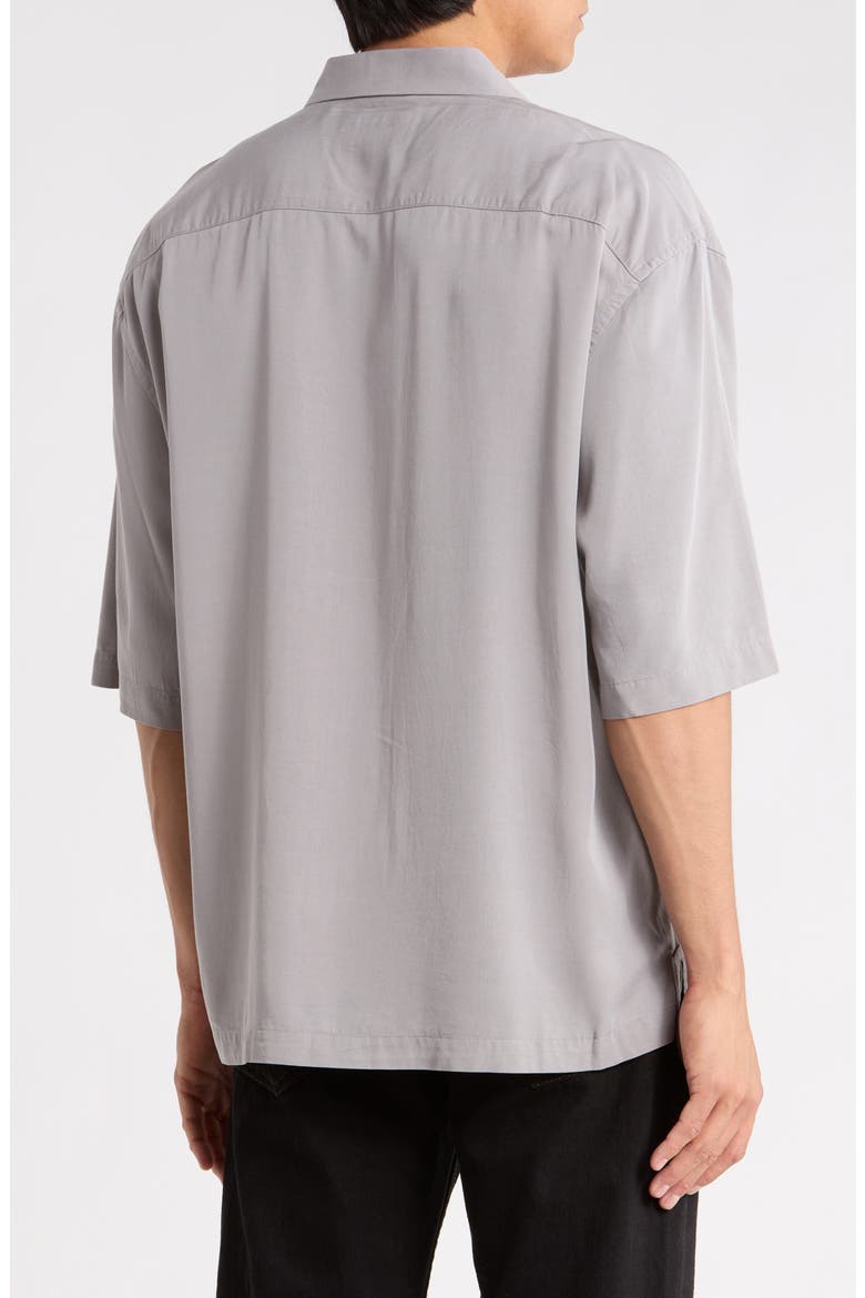 Rialto Cotton Short Sleeve Button-Up Shirt, Alternate, color, MARCH GREY