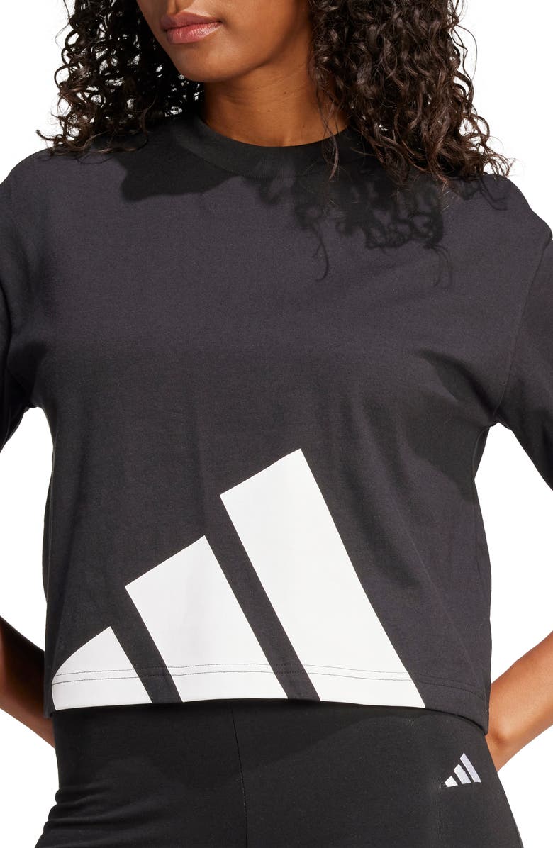 adidas Essentials Big Logo Boyfriend T-Shirt, Alternate, color, Black/ White