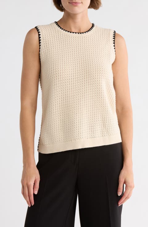 Whipstitch Sleeveless Sweater