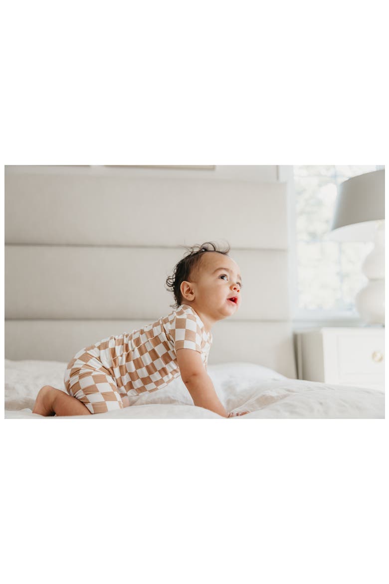 Rad Fitted Two-Piece Short Pajamas, Alternate, color, BROWN OVERFLOW