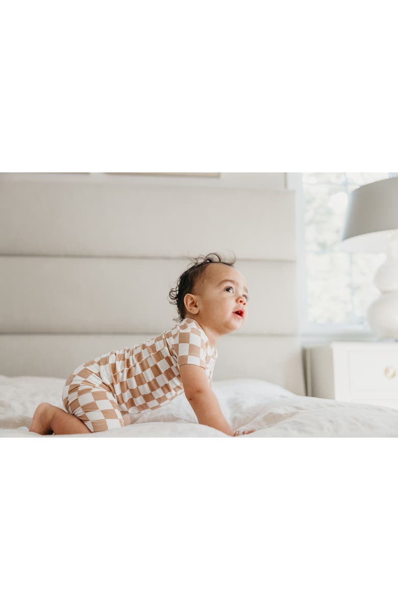 Copper Pearl Rad Fitted Two-Piece Short Pajamas, Alternate, color, Brown Overflow