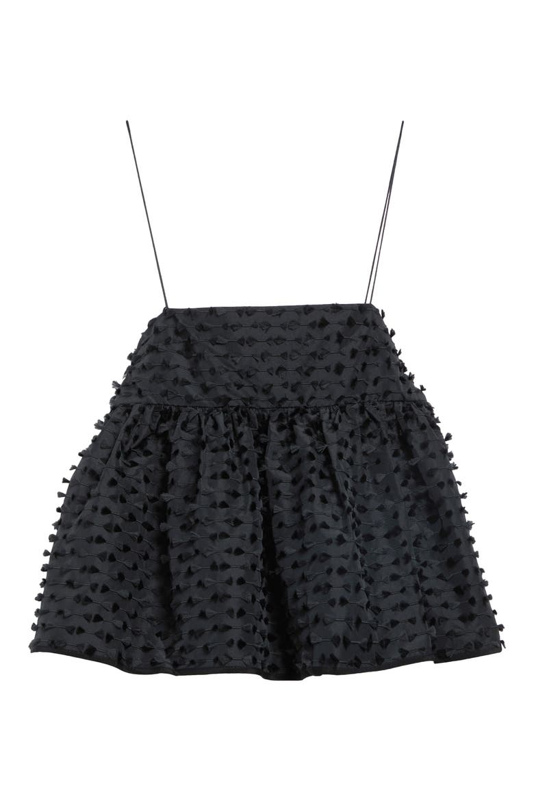 Babette Embroidered Jacquard Camisole Top, Main, color, BLACK