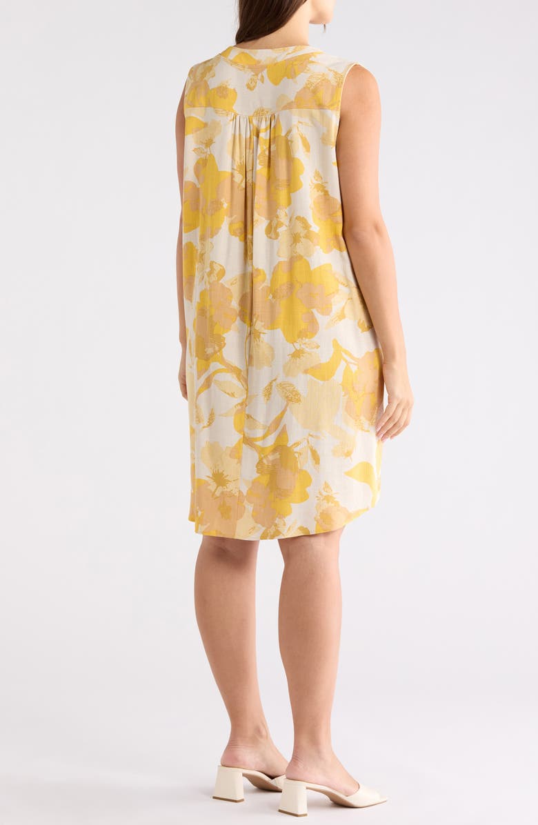 Renee C Floral V-Neck Shift Dress, Alternate, color, Yellow