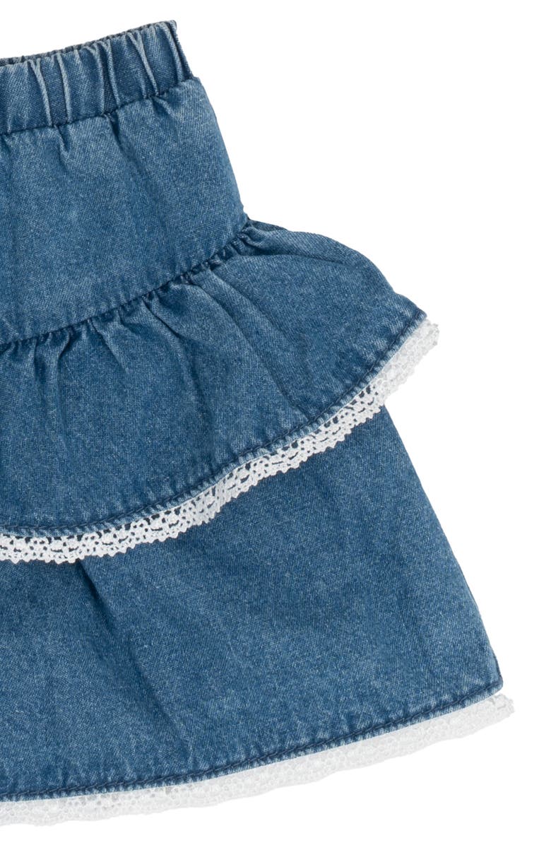 Rare Editions Kids' Howdy Sweatshirt & Denim Skirt, Alternate, color, Ivory