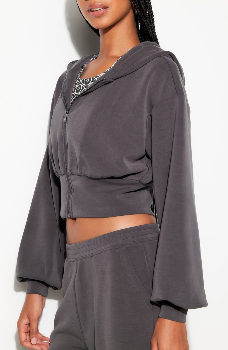 Spiritual Gangster Rhya Zip Hoodie, Alternate, color, Ash