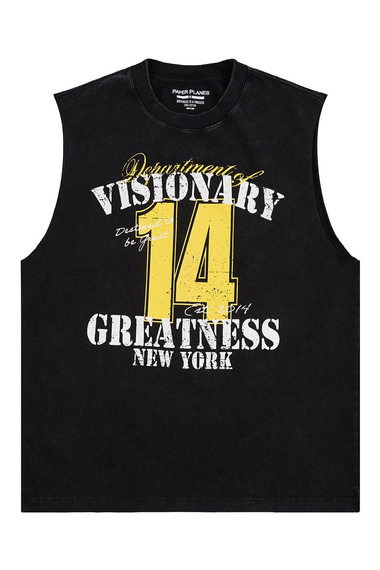 Sleeveless Graphic T-Shirt, Main, color, WASHED BLACK