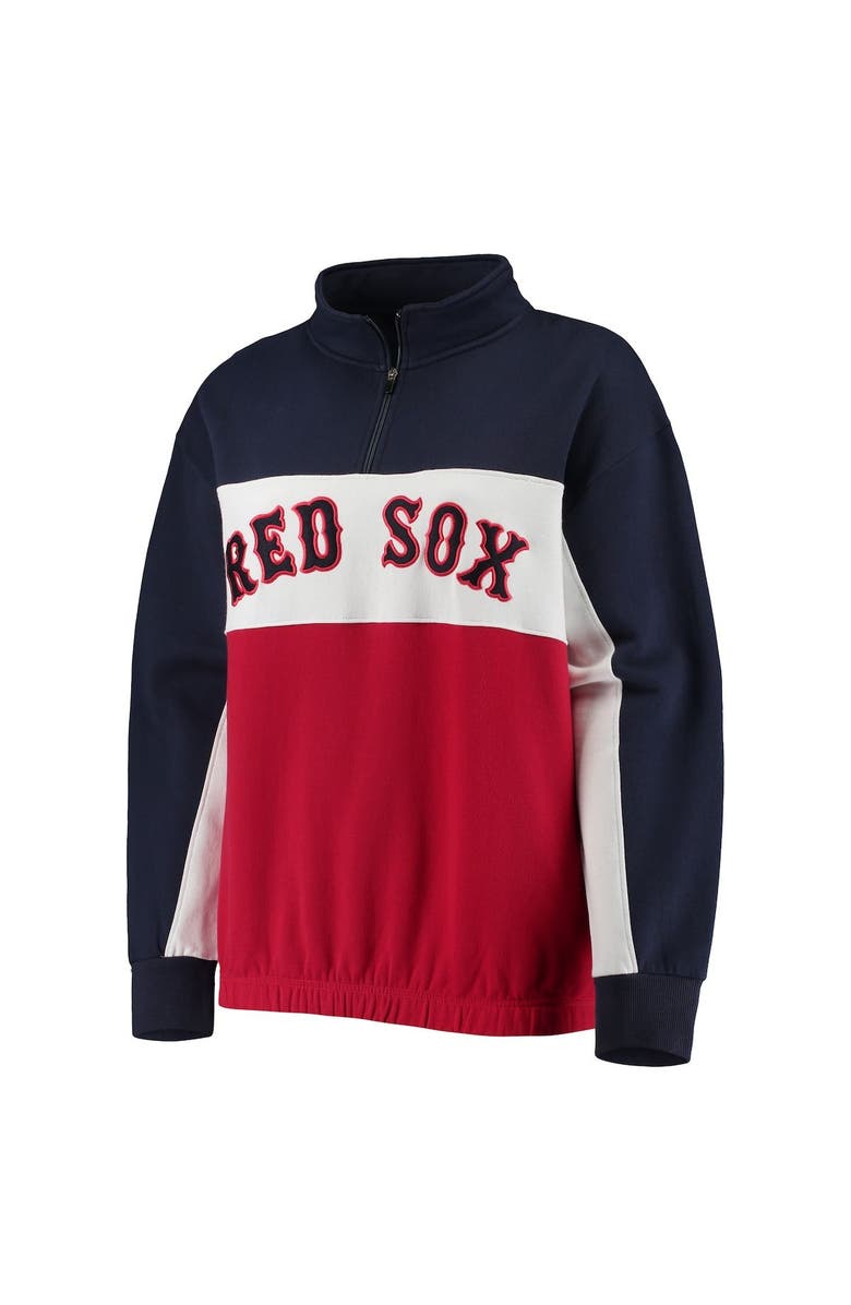 FANATICS Women's Fanatics Branded Navy/Red Boston Red Sox Plus Size Colorblock Quarter-Zip Sweatshirt, Alternate, color,