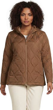 Lands' End Plus Size Print FeatherFree Quilted Insulated Jacket