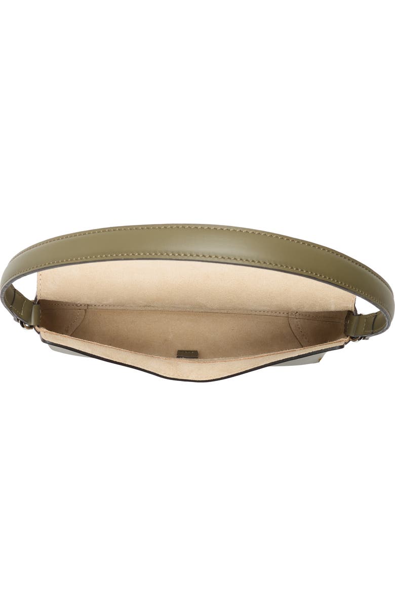 Longchamp Le Roseau Leather Shoulder Bag, Alternate, color, Khaki