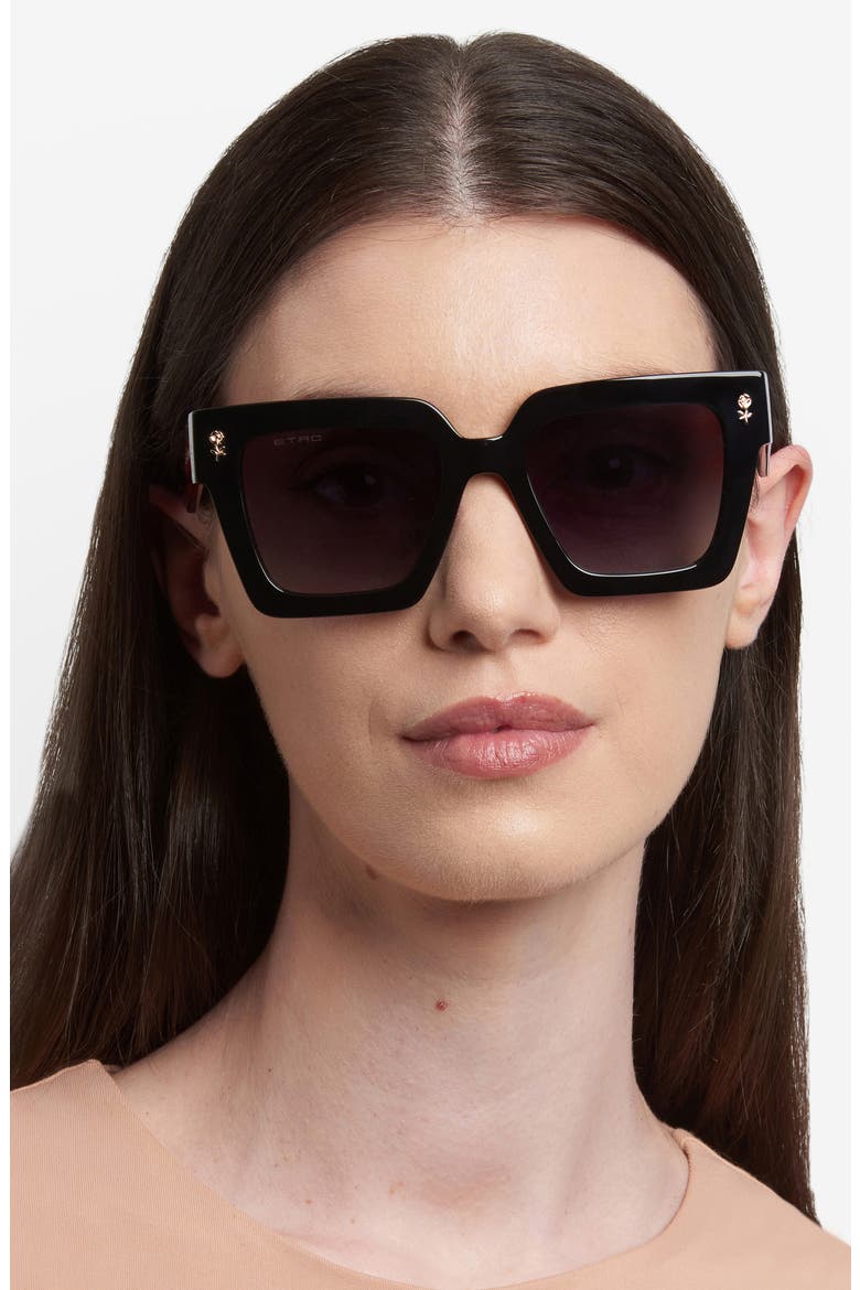 52mm Square Sunglasses, Alternate, color, BLACK MULTI