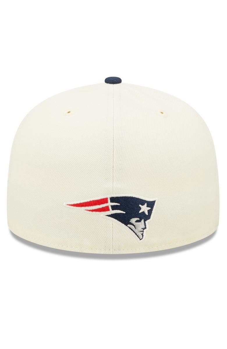 New Era Men's New Era Cream/Navy New England Patriots 2022 Sideline 59FIFTY Fitted Hat, Alternate, color, 