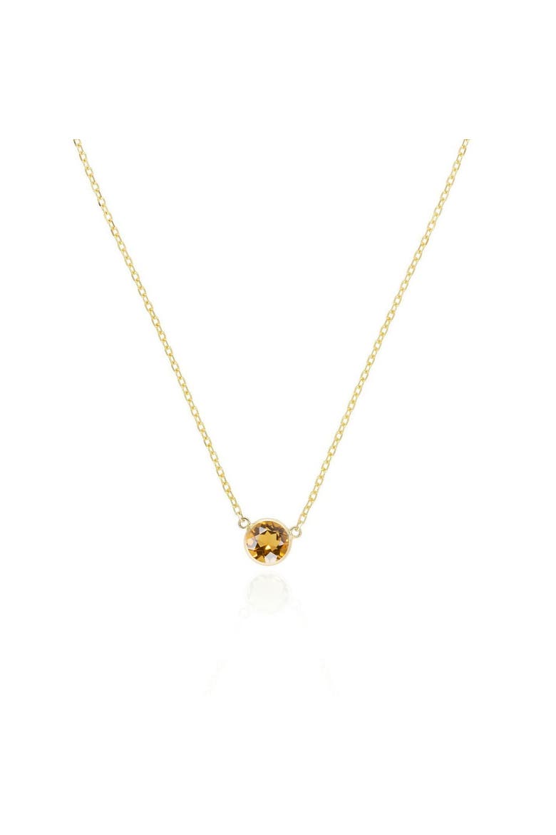 Citrine Single Bezel Necklace, Main, color, Citrine