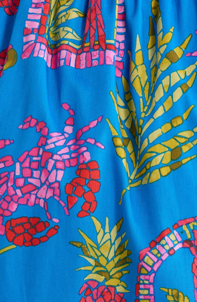SUGARLIPS Bally Tropical Print Tiered Maxi Dress, Alternate, color, Pink-Blue-Green