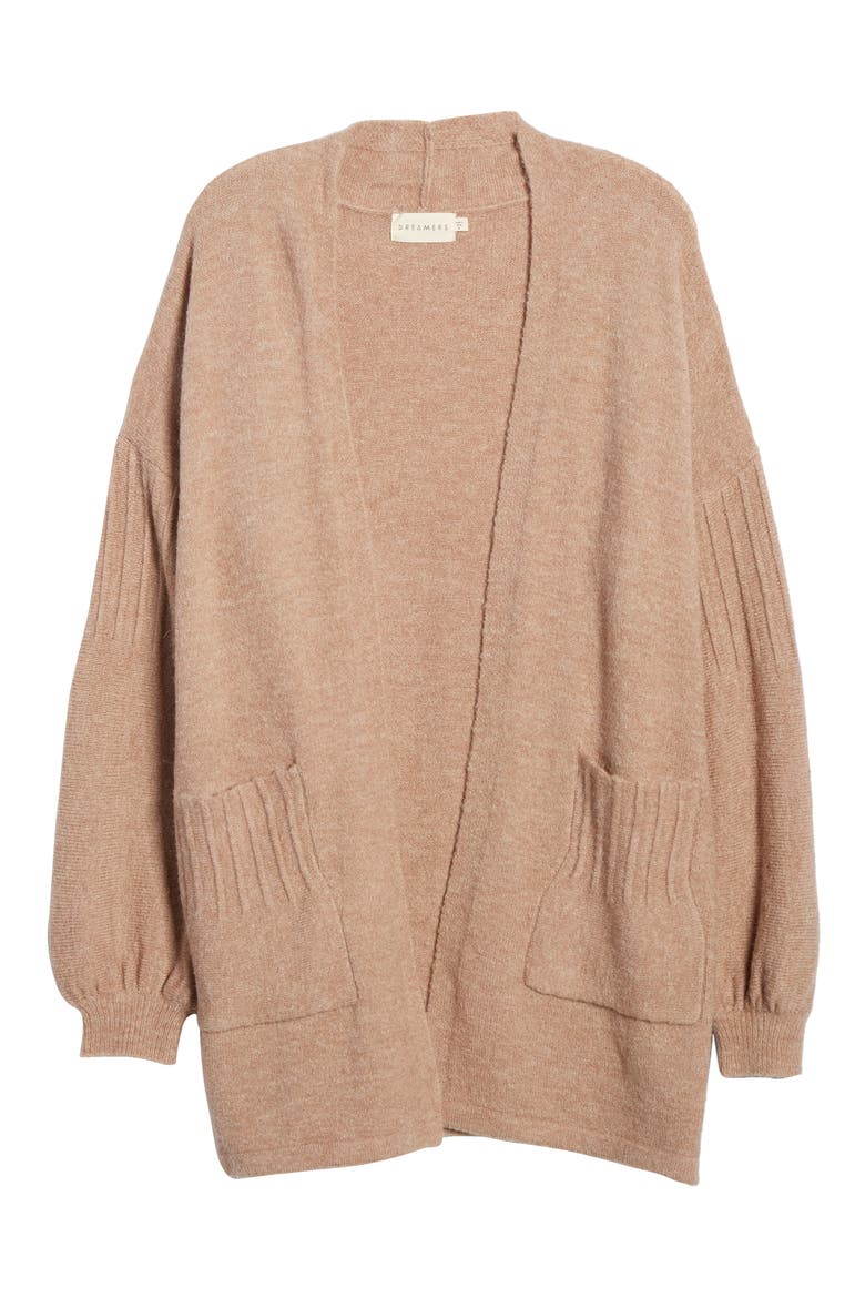 Balloon Sleeve Cardigan, Alternate, color, TAN