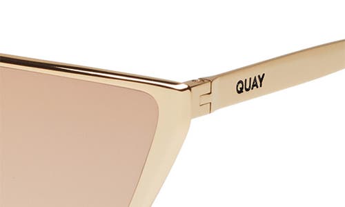Quay Bad Habit 63mm Oversize Cat Eye Sunglasses In Gold
