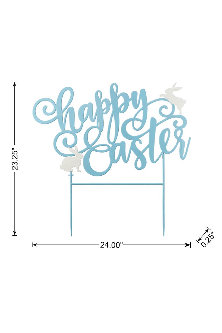 24"L Metal Blue Happy Easter Yard Stake, Alternate, color, Blue