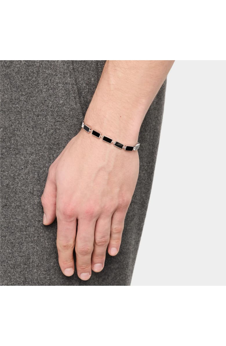 Jan Leslie Dash Rectangle Link Bracelet, Alternate, color, Black