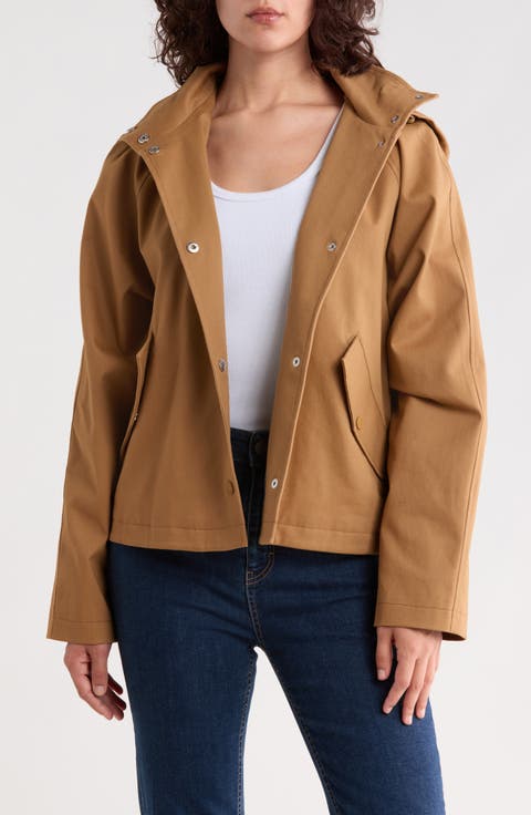 Hooded Short Raincoat