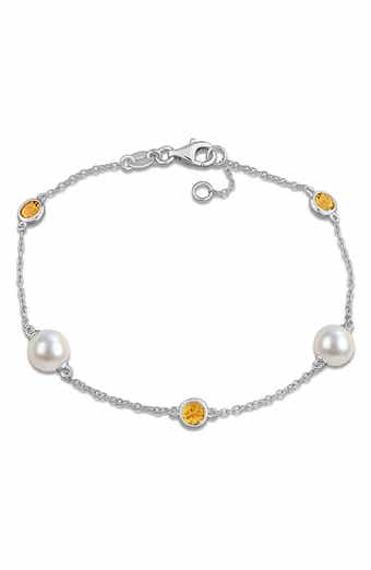 Cultured Freshwater Pearl & Citrine Bracelet