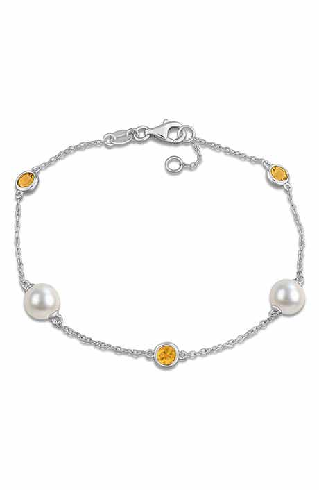 Cultured Freshwater Pearl & Citrine Bracelet