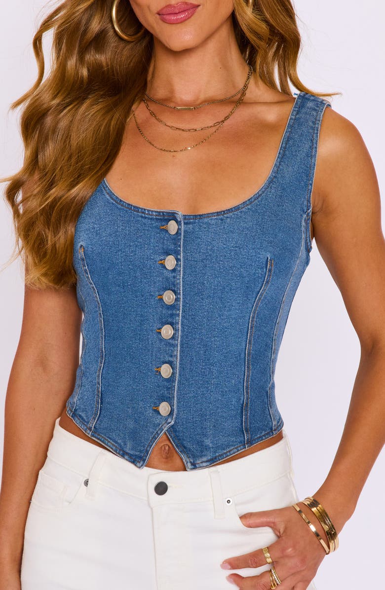 VICI Collection Willow Denim Vest, Alternate, color, 