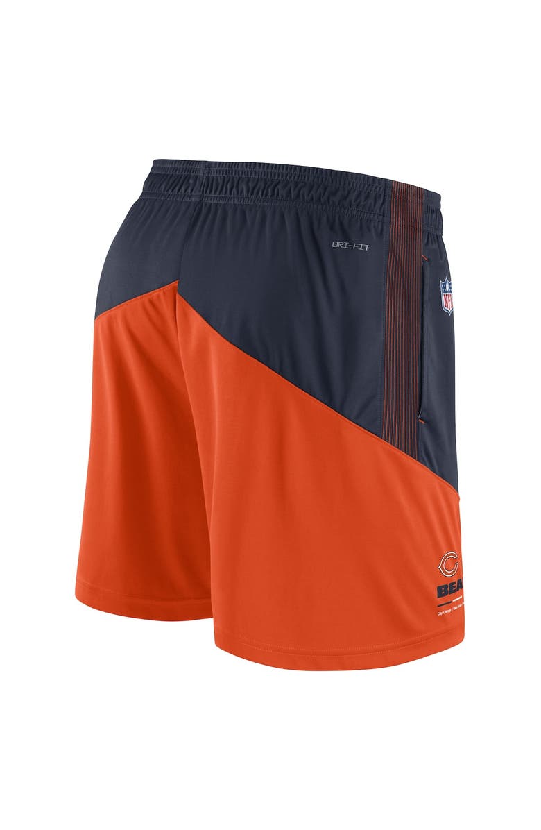 Nike Men's Nike Navy/Orange Chicago Bears Sideline Primary Lockup Performance Shorts, Alternate, color, Navy