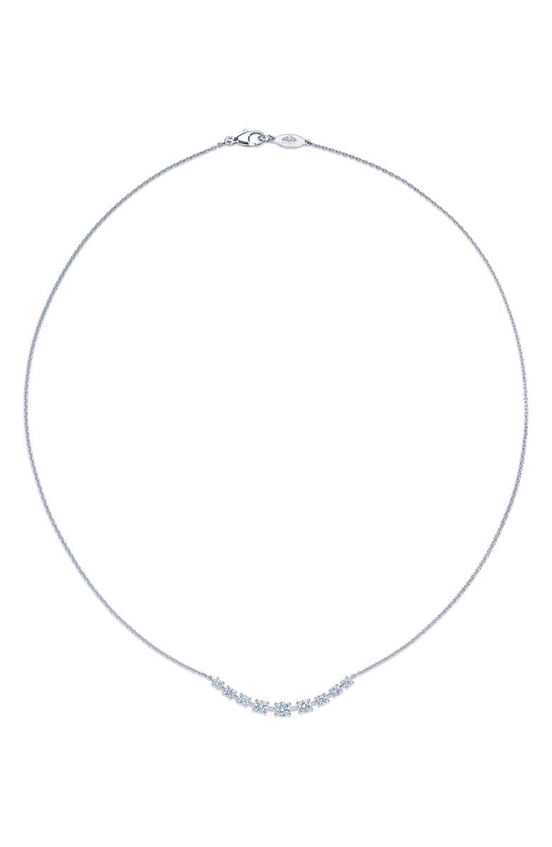 Kwiat Starry Night Curved Bar Diamond Necklace, Alternate, color, White Gold/ Clear