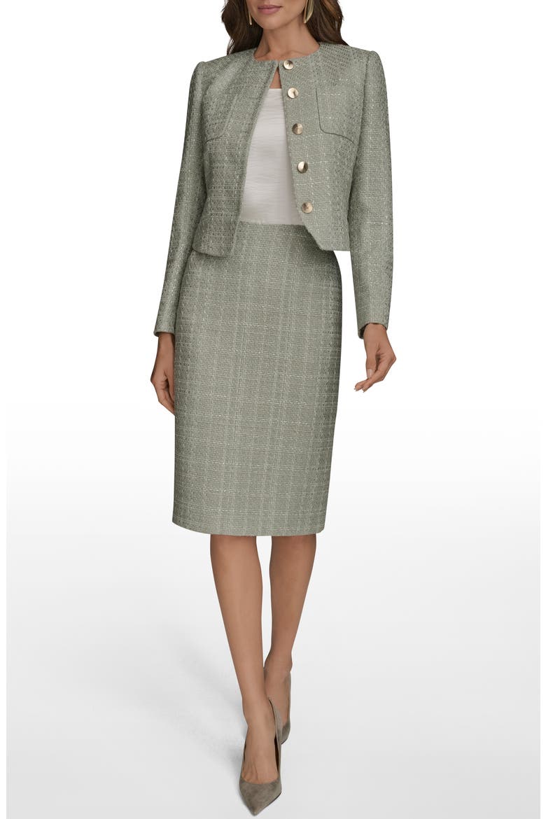 Button Front Tweed Jacket, Alternate, color, WEATHERED SAGE