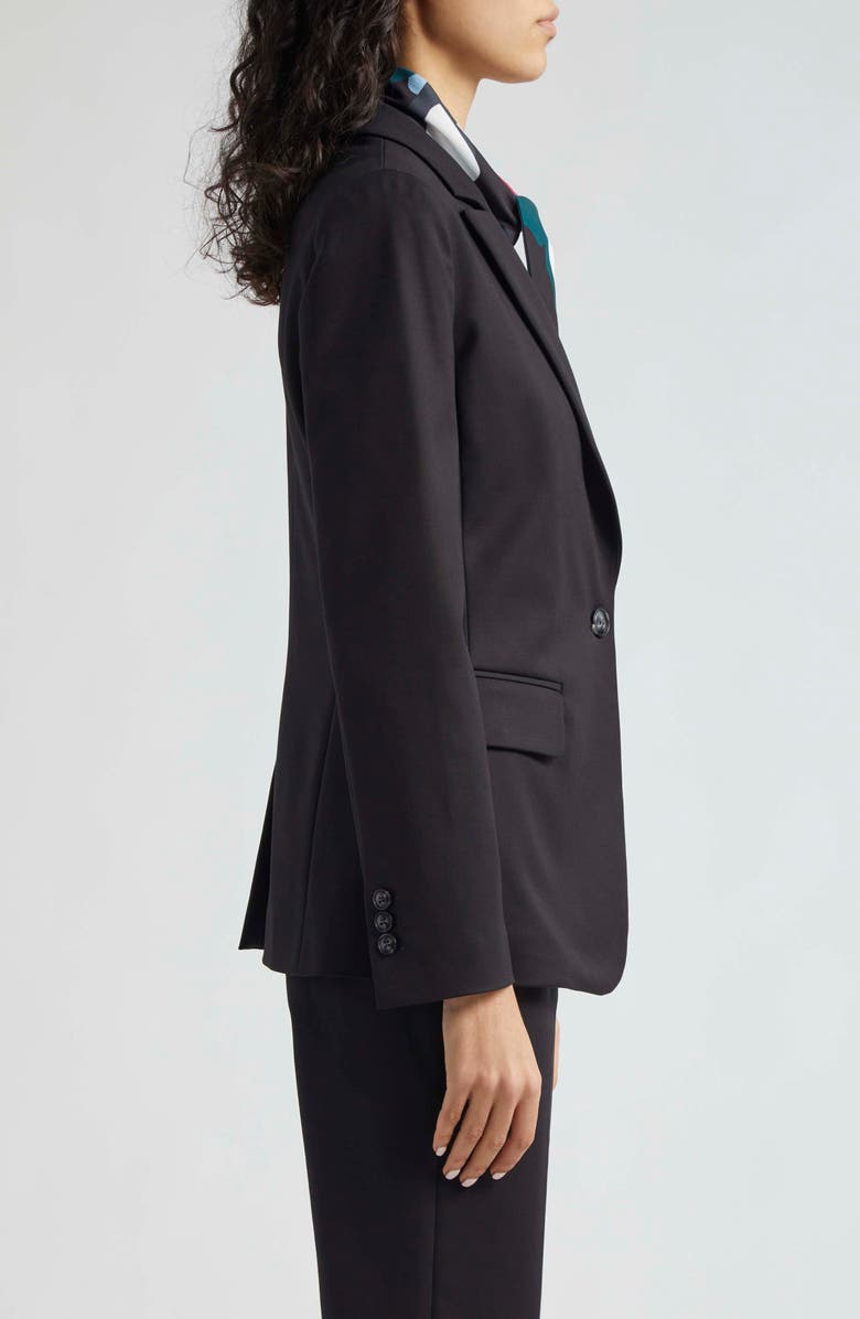 Emporio Armani Cotton Couture One-Button Blazer, Alternate, color, Solid Black