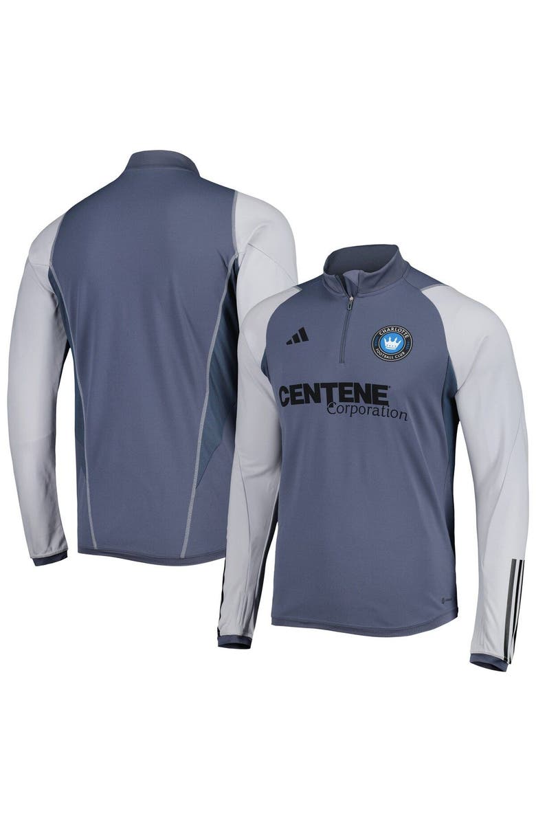 adidas Men's adidas Gray Charlotte FC 2023 On-Field AEROREADY Quarter-Zip Training Top, Main, color, Gray