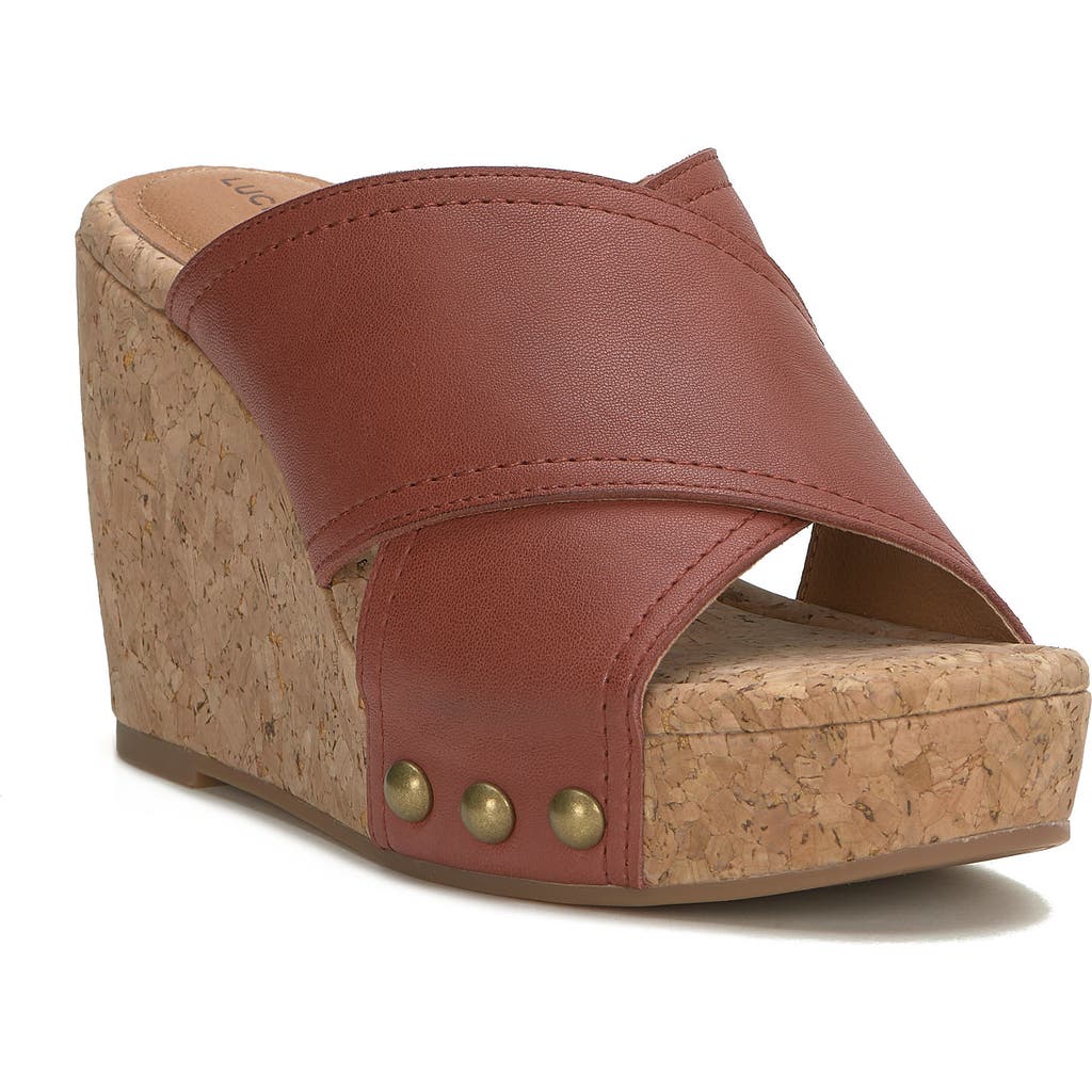 LUCKY BRAND LUCKY BRAND VALMAI PLATFORM WEDGE SLIDE SANDAL