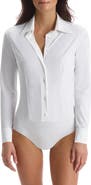 Commando Classic Long Sleeve Button-Down Thong Bodysuit