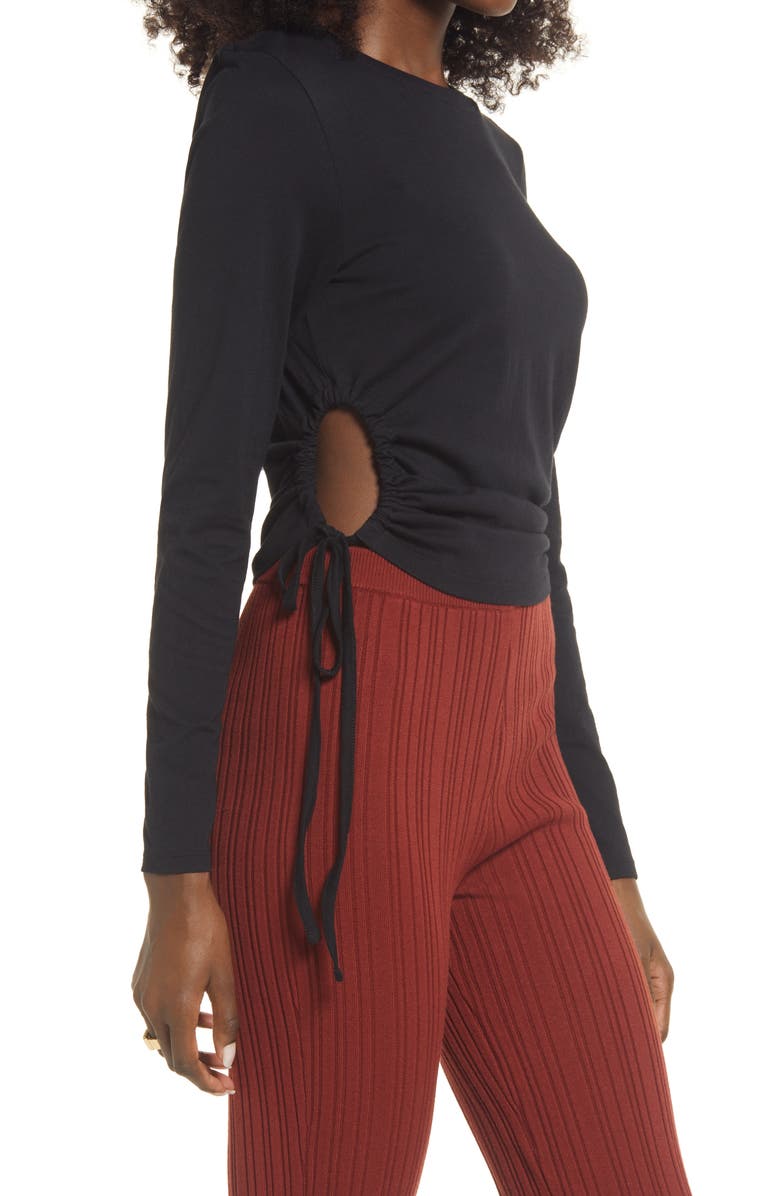 Open Edit Side Cutout Knit Top, Alternate, color, 