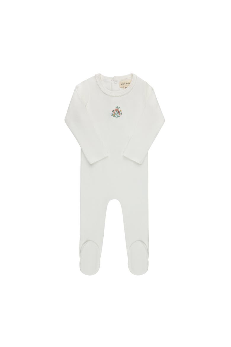 Embroidered Collar Collection - Footie, Alternate, color, Ivory