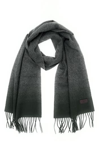 Hickey Freeman Ombré Cashmere Fringe Scarf In Gray