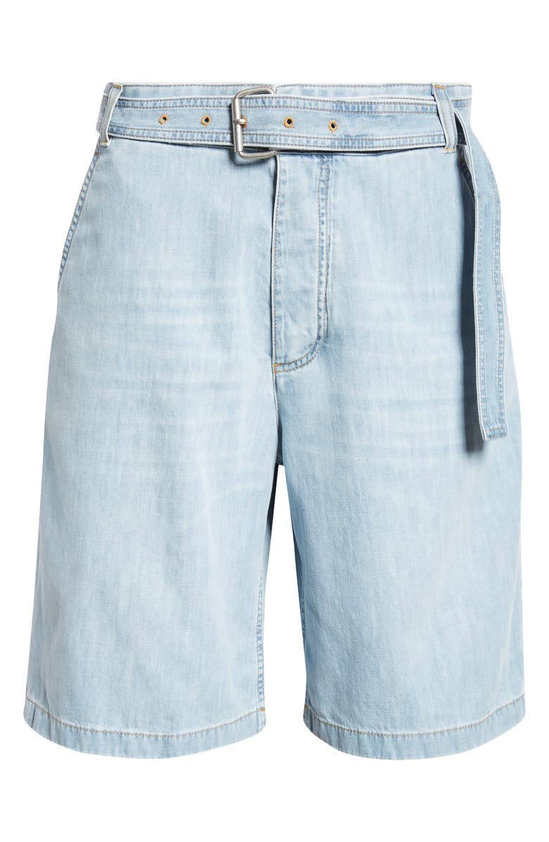 Bottega Veneta Belted Denim Shorts, Alternate, color, Light Bleach