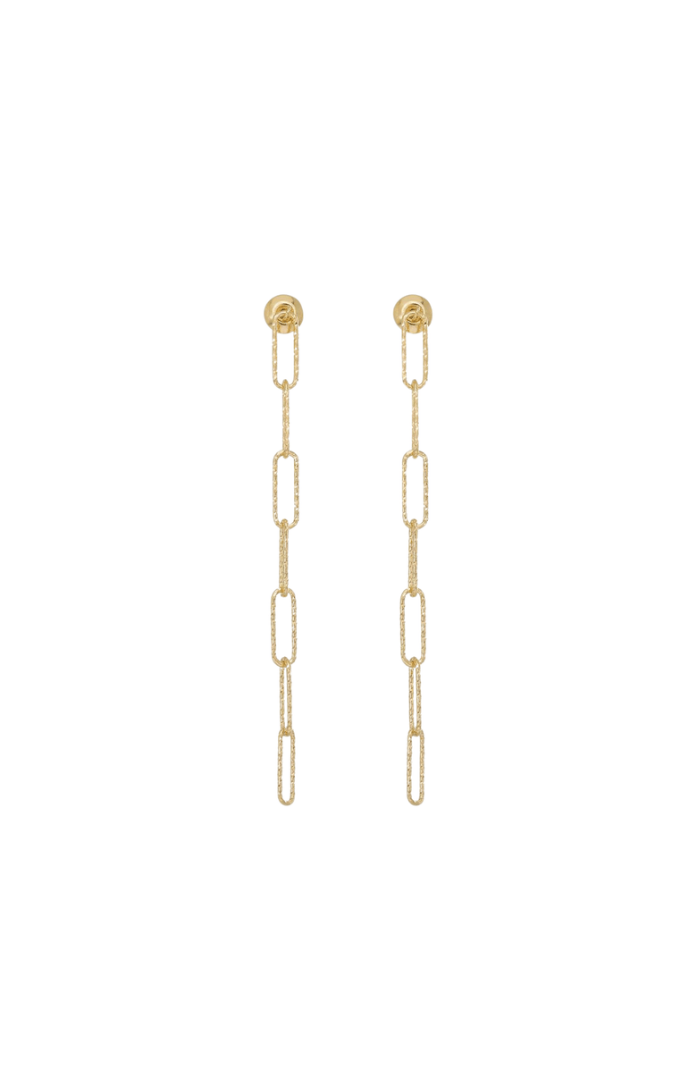 Bearfruit Jewelry 18k Gold Plated Sterling Silver Sinai Textured Chain Earrings Holiday Gift Idea, Main, color, Gold