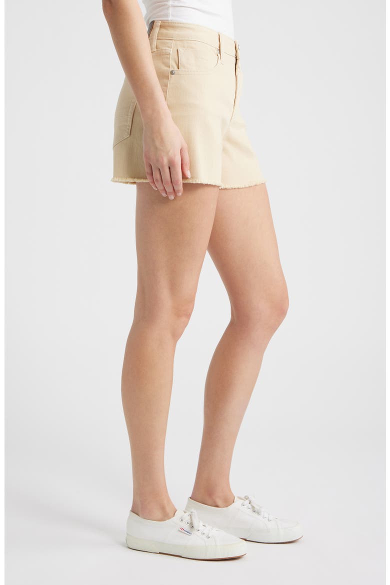 Frayed Hem Cutoff Denim Shorts, Alternate, color, PEARL