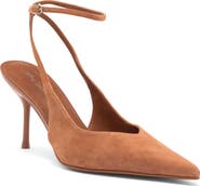 Jeffrey Campbell Executive Ankle Strap Pointed Toe Slingback Pump
