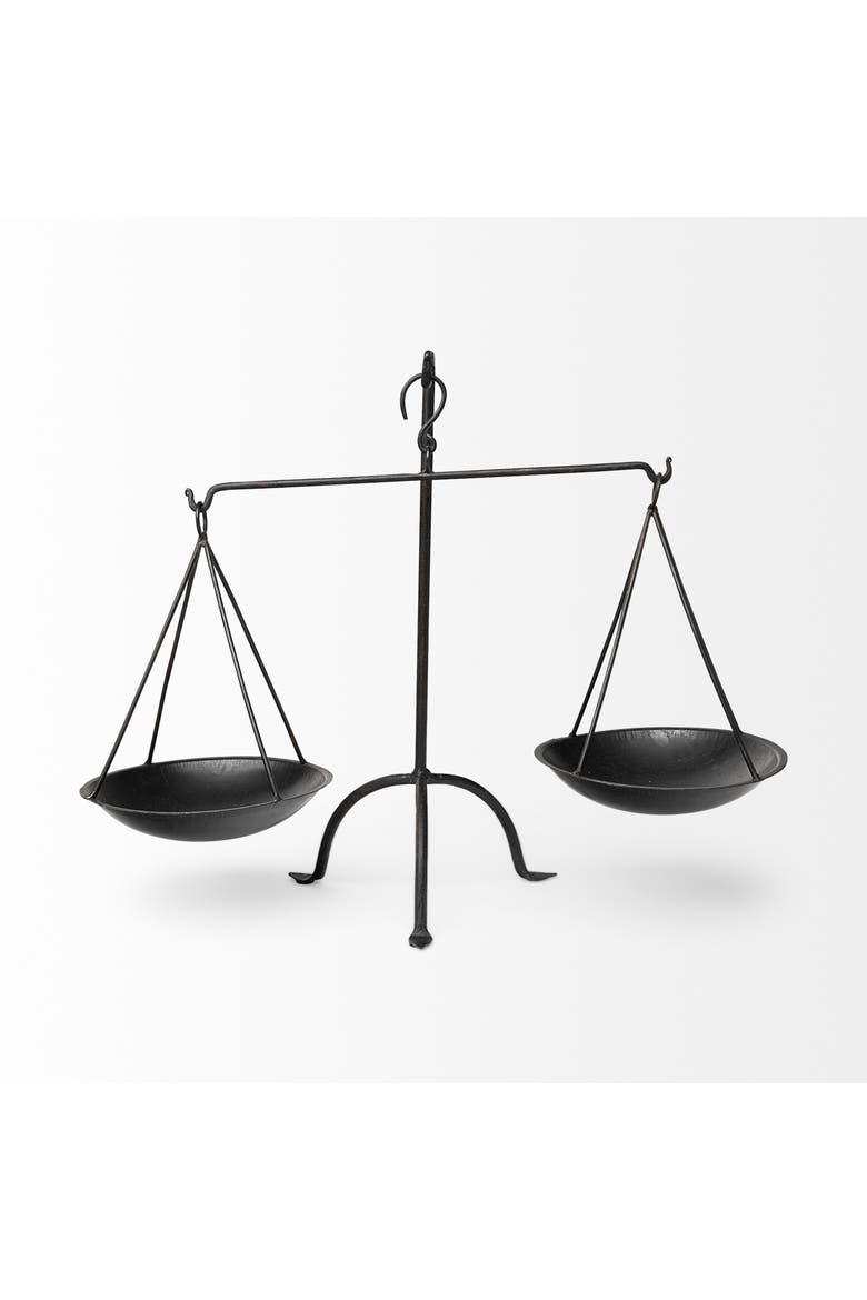 Adilah Metal Vintage Inspired Weighing Scale, Alternate, color, Black