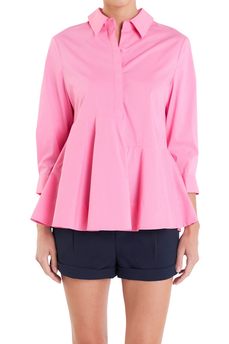 Peplum Shirt, Alternate, color, PINK