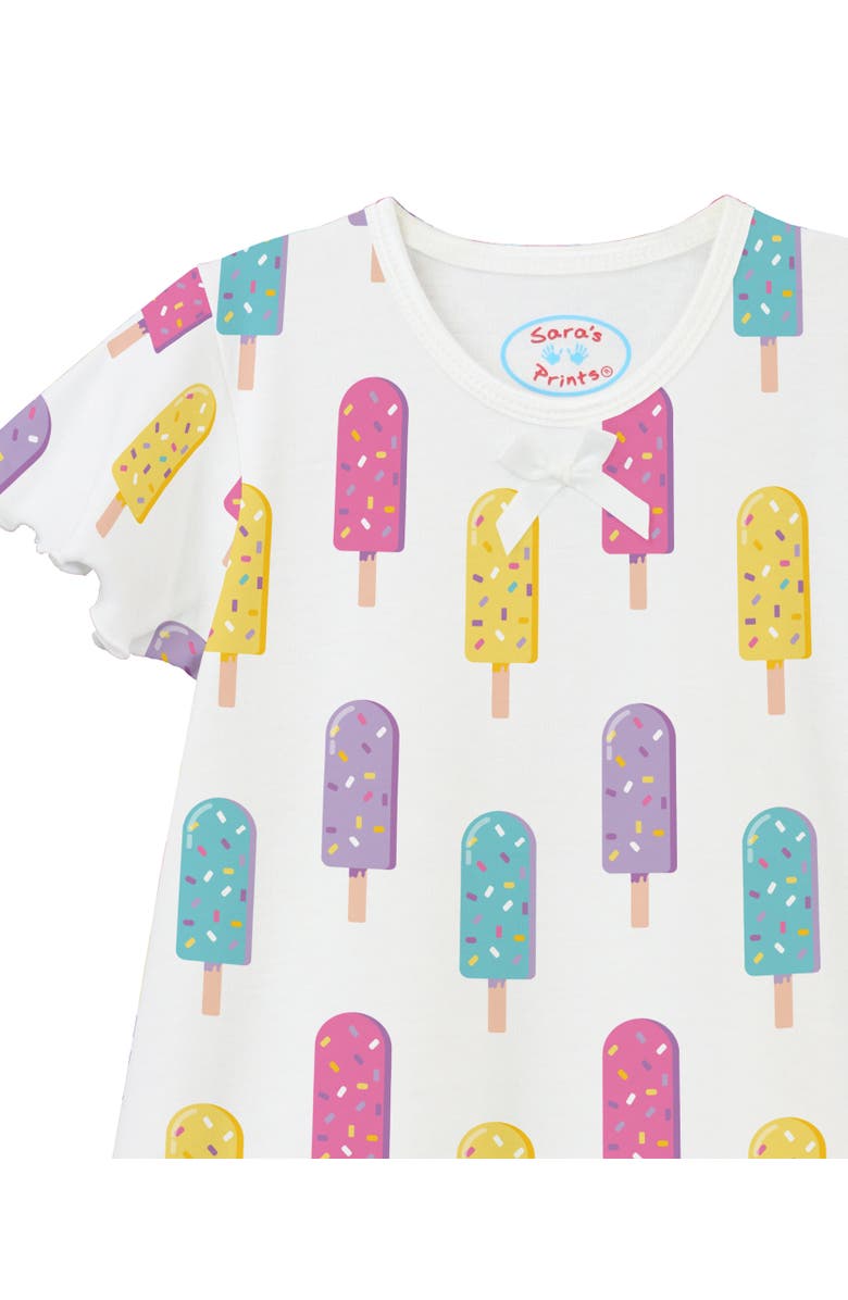 Sara’s Prints Short Sleeve Ruffle Nightgown, Alternate, color, Popsicle