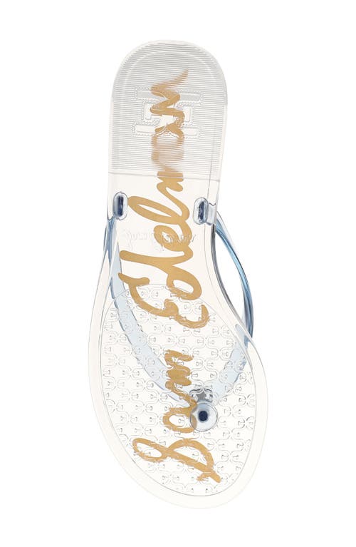 Shop Sam Edelman Dean Flip Flop In Clear Blue