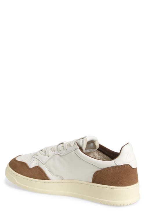 Autry 'medalist' Sneakers In White Leather And Brown Suede In Goat/suede White/cigar