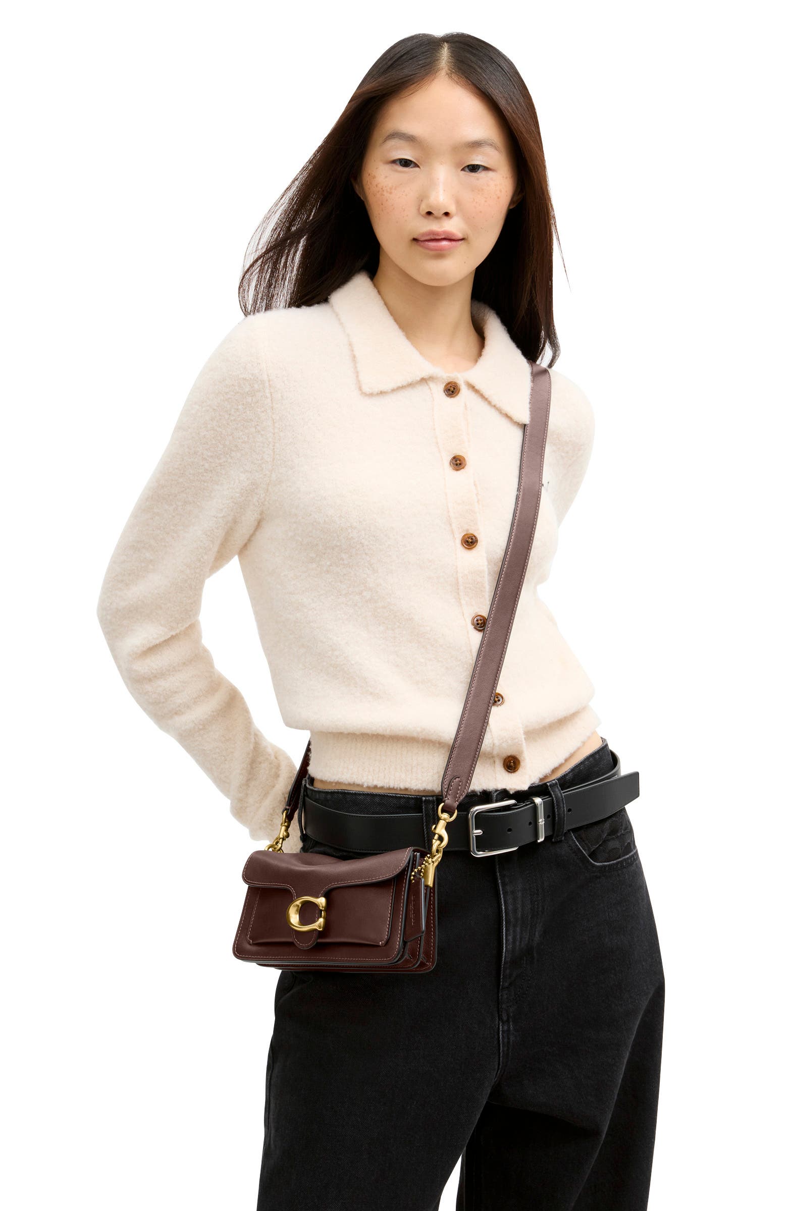 Soft Tabby 20 Leather Shoulder Bag, Alternate, color, B4/ MAPLE