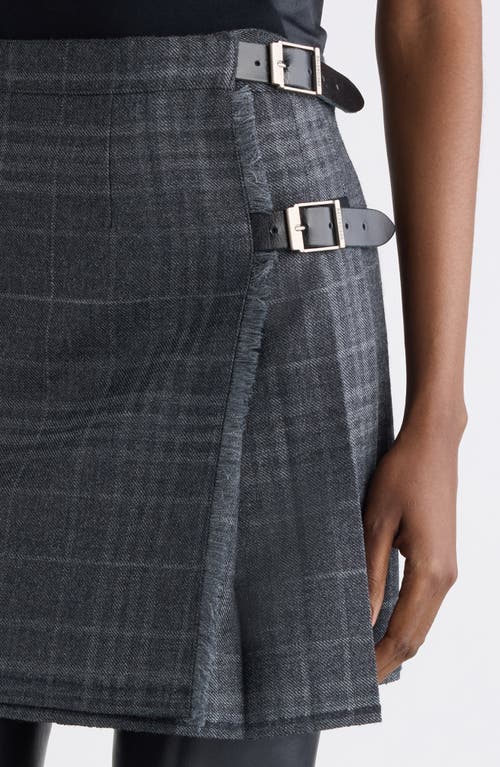 Balenciaga Grey Shadow-effect Tartan Mini Skirt In Gray